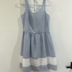 Duffield Lane Blue Seersucker Dress